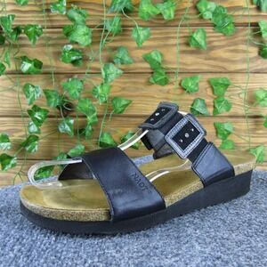 Naot Women  Slide Black Leather Sz 11 Medium Gently Used 2025